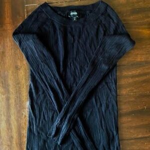 Express Ribbed Black Long-Sleeve Sweater Size S